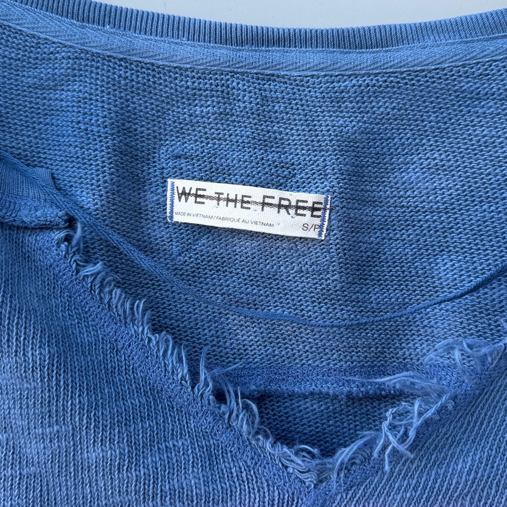 NWOT Free People We The Free After Midnight Washed Ombré Raw Hem Crop Tee Small - Picture 6 of 12